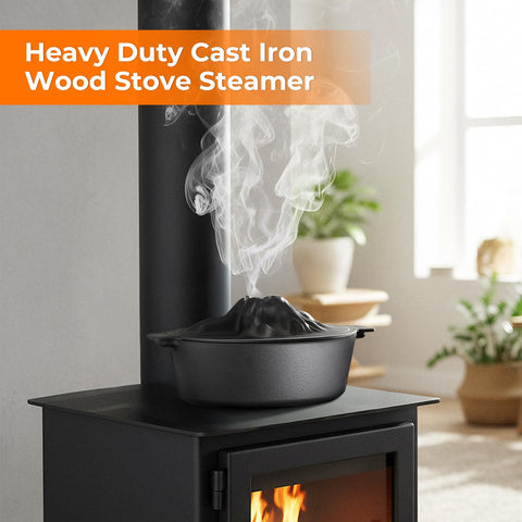 Sckee cast iron steamer lid with dual-size handles for quick refills