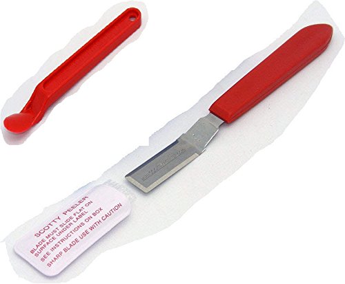Scotty Peeler SP1 and SP2 set used on glass to remove labels easily
