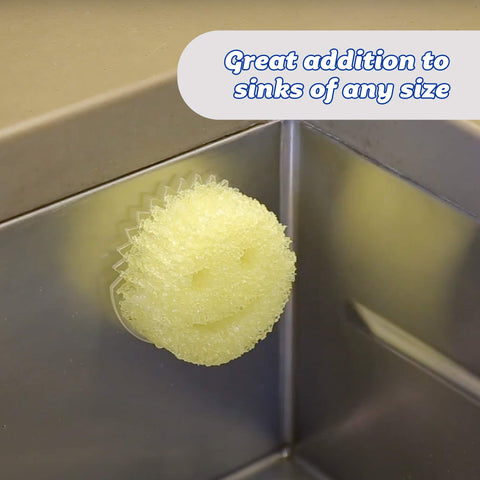 Dual suction cups secure the Daddy Caddy to smooth surfaces like stainless steel or tiles.