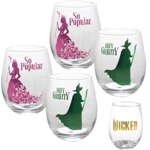 SCS Direct Wicked stemless wine glass with Defy Gravity foil detail, ideal for festive gatherings.