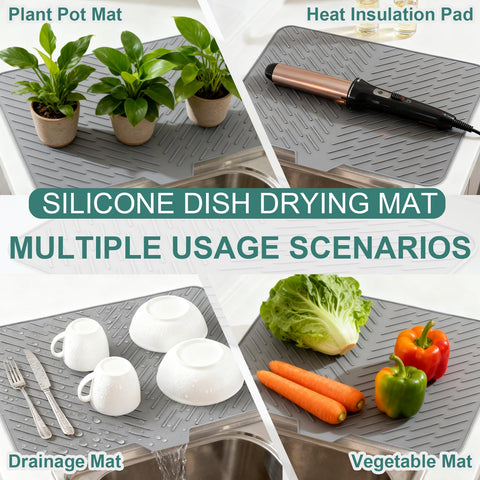 SCYFREID silicone drying mat easy to clean and hang for storage