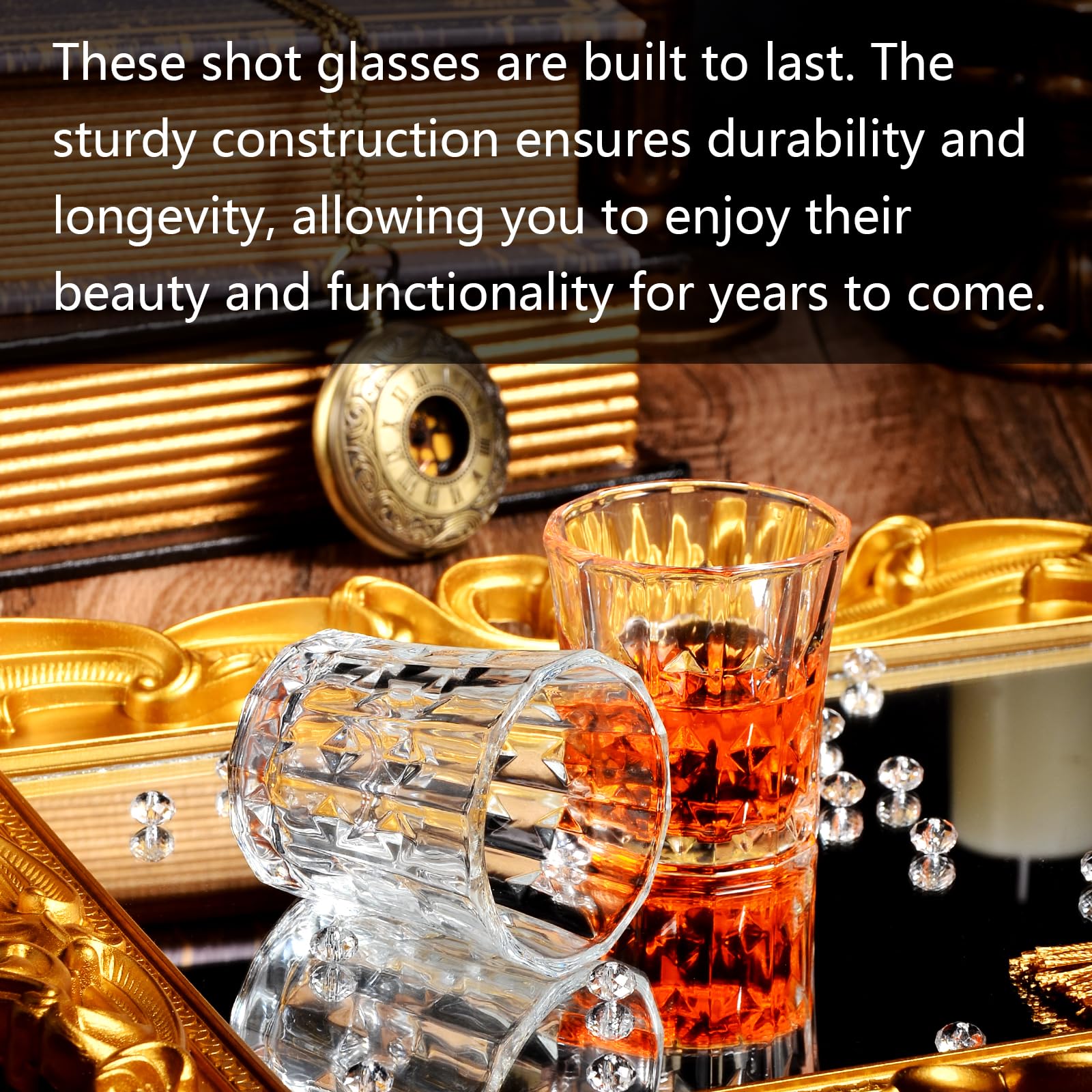Sdatook tasting glasses 10-pack with shiny silver finish for presentation