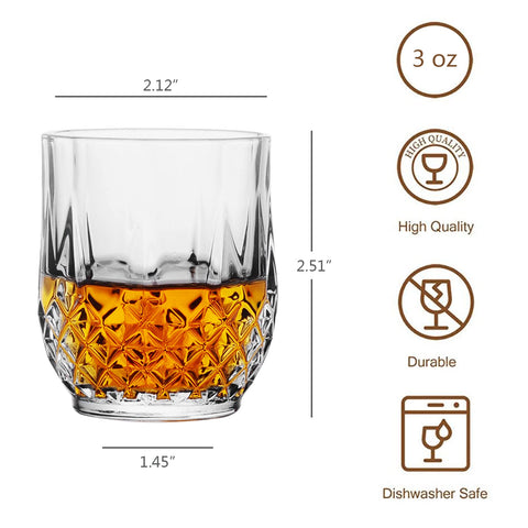 Sdatook tequila shot glass with diamond pattern for refined tasting.