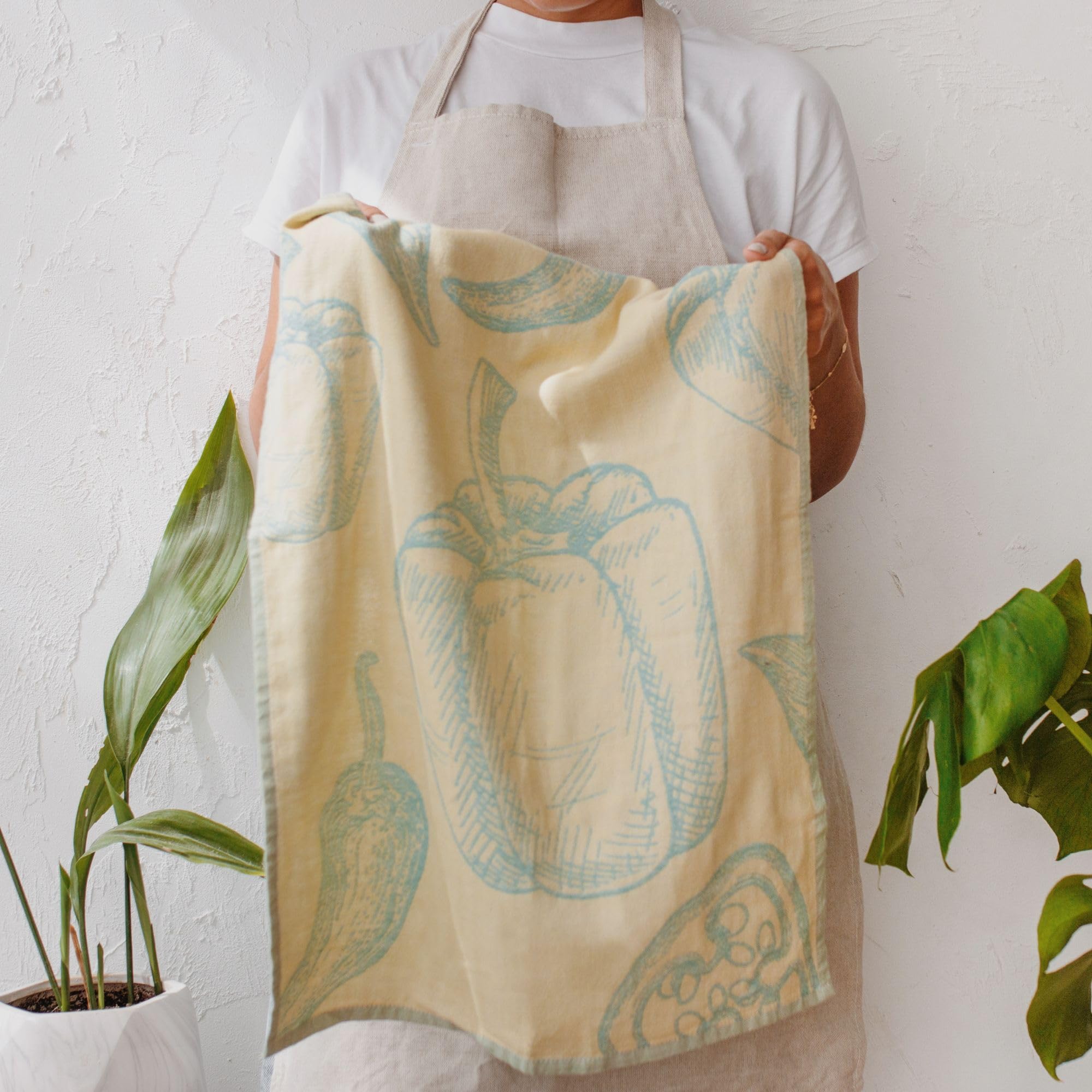 Sea Me At Home garden-illustrations towels; charming motif for kitchen display