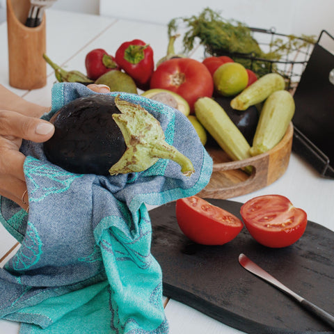 Sea Me At Home garden-vegetables towels; vibrant design plus practical use