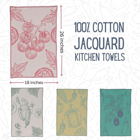 Sea Me At Home tomatoes towels; vibrant design and practical drying use