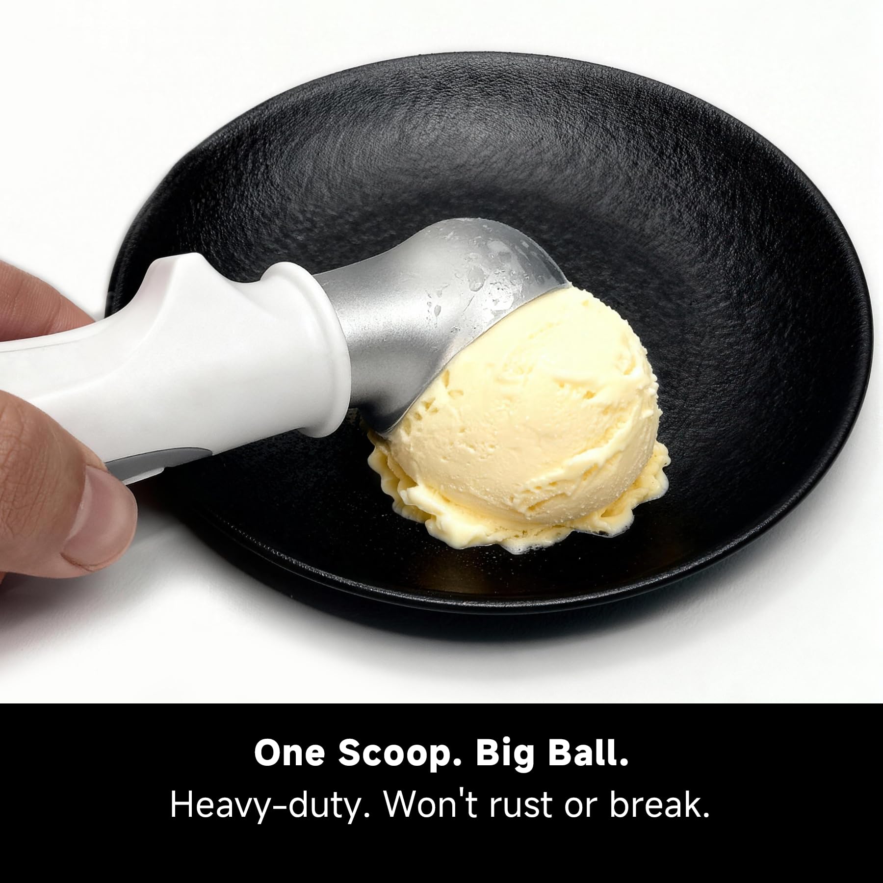 Anti-mess design on SEAINGO heated scoop keeps counter clean