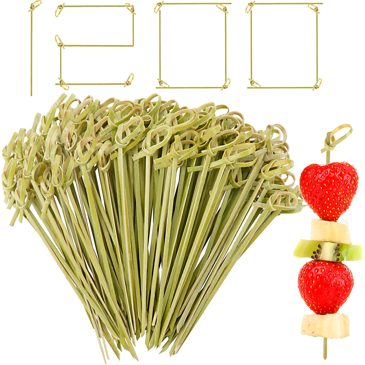 SEANSDA 1200pcs cocktail picks with knot top hold appetizers securely.