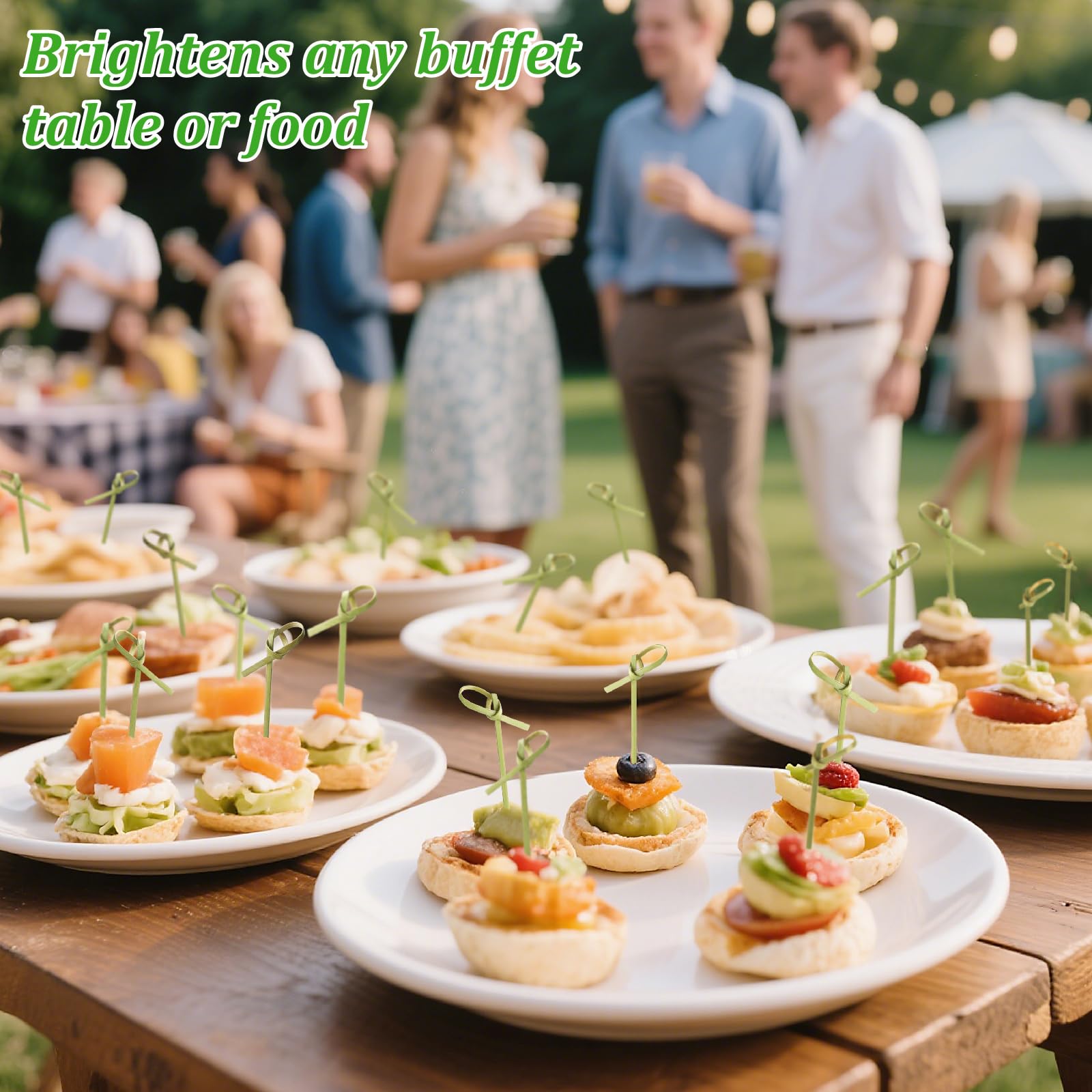 SEANSDA bamboo skewers for appetizers enhance plating.