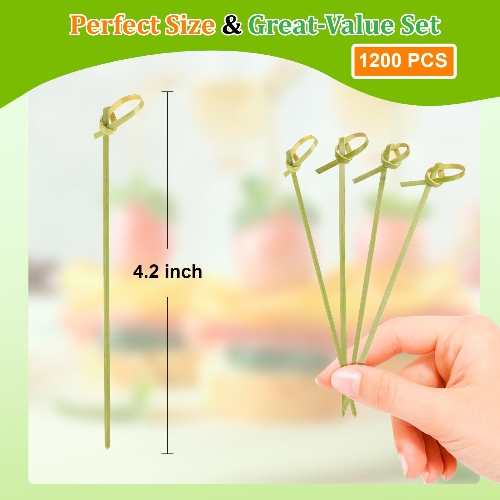 SEANSDA 4.13 inch sticks for easy food assembly.
