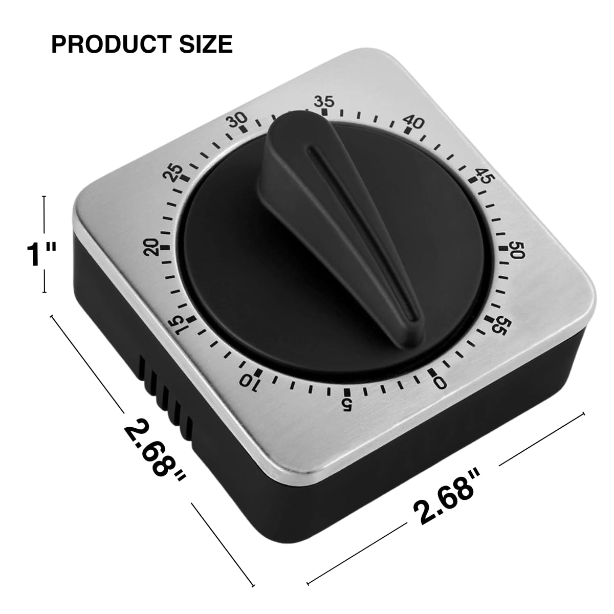 Searon analog timer with stainless steel scale for clear readability in cooking