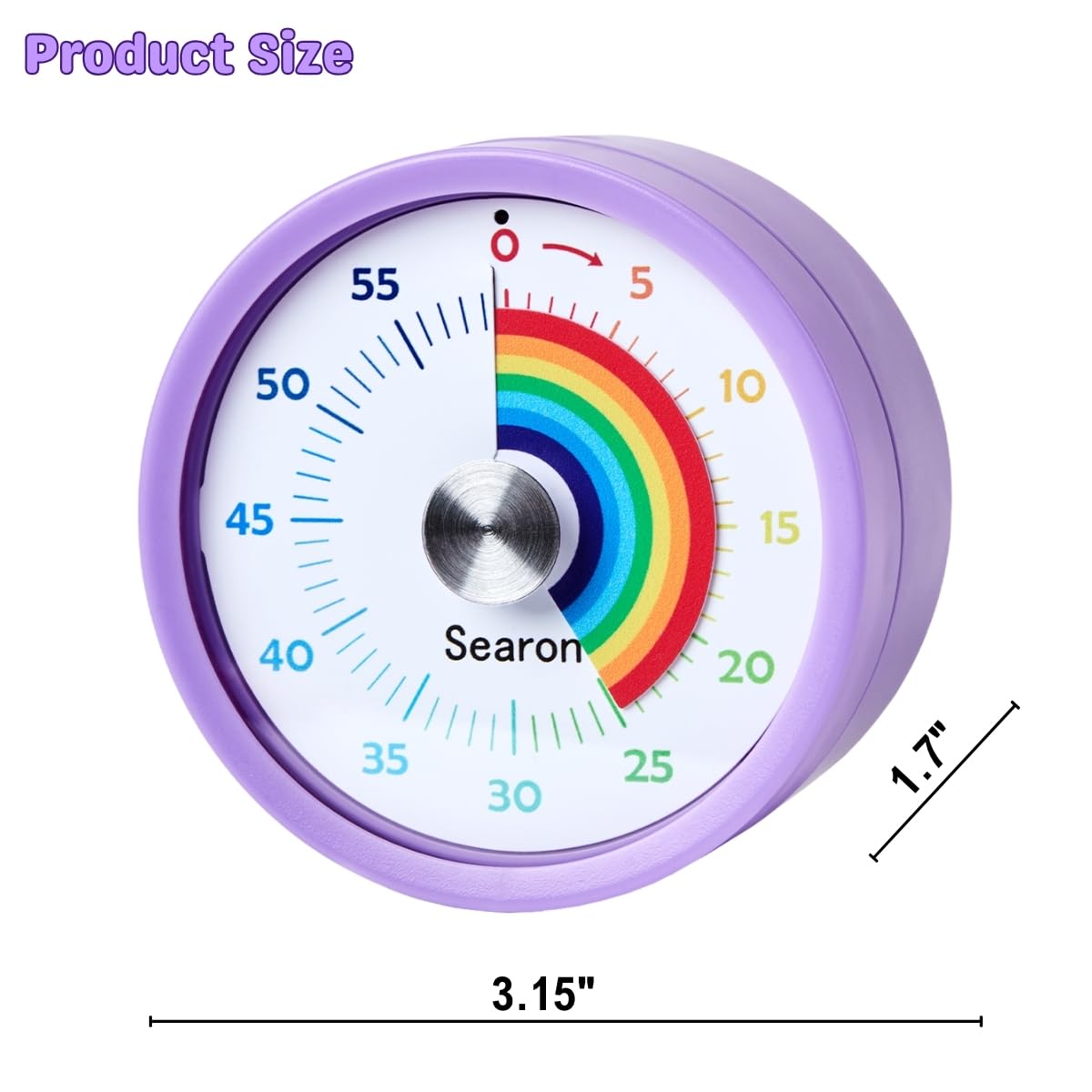 Searon kitchen timer purple color adds clear visual cue.