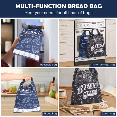 Seaury Kareen bread bag crumb-proof interior keeps crumbs contained