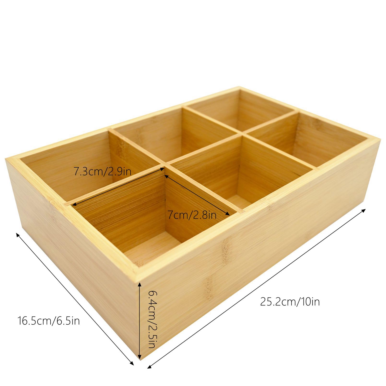 Secai counter-top tea organizer with natural wood finish complements kitchen decor