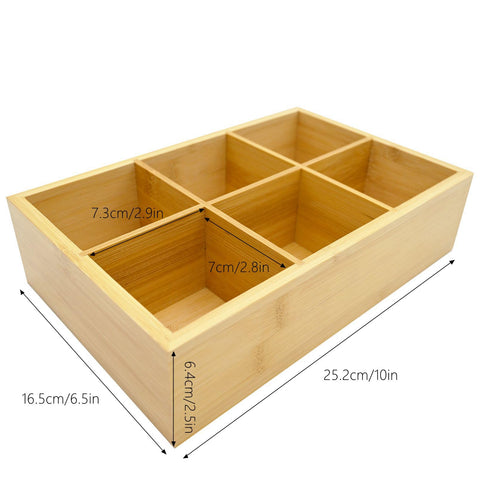Secai counter-top tea organizer with natural wood finish complements kitchen decor