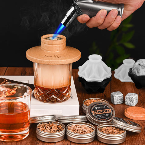Secilla Cocktail Smoker Kit flame torch for precise aroma infusion.