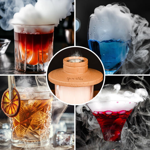 Secilla Cocktail Smoker Kit shown in a kitchen bar setup for entertaining.