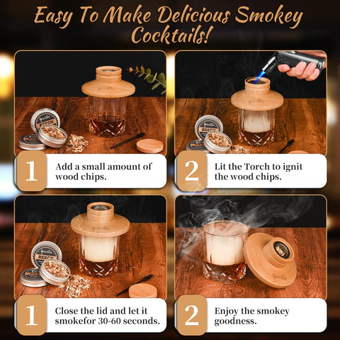 Secilla Cocktail Smoker Kit metal filters for clean smoke flow.