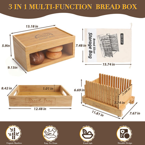 SECOAT bread slicer adjustable width guides even slices for any loaf.