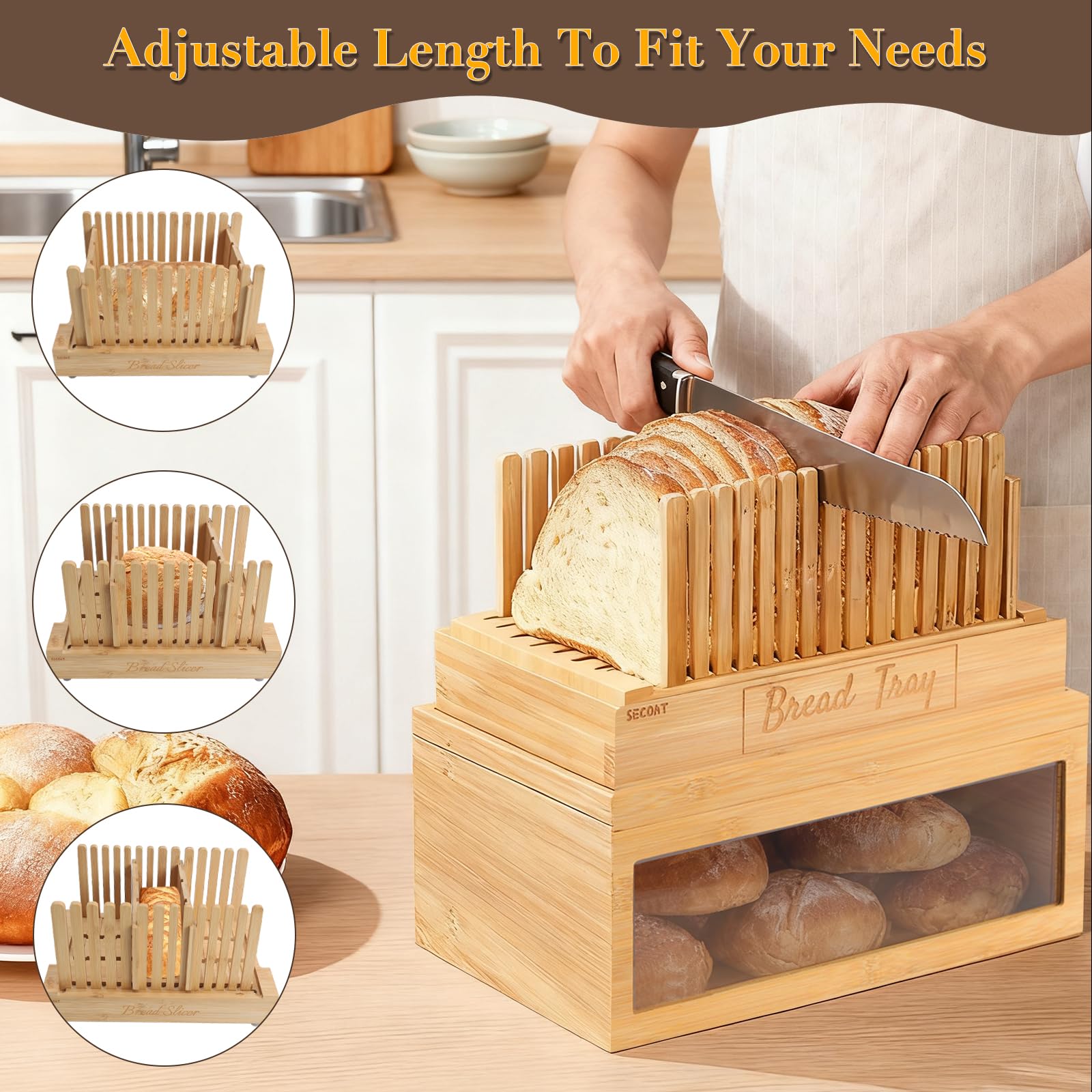 SECOAT storage box with transparent window keeps bread fresh longer.