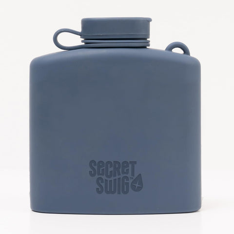 Secret Swig 8oz silicone hip flask with air-vented funnel for spill-free refills.