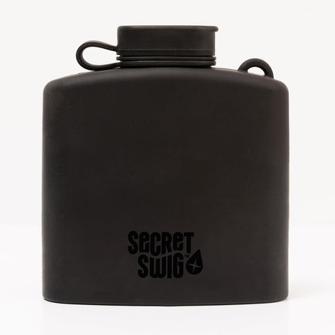 Secret Swig flask-compact: pocket-friendly design for discreet sipping on the go.