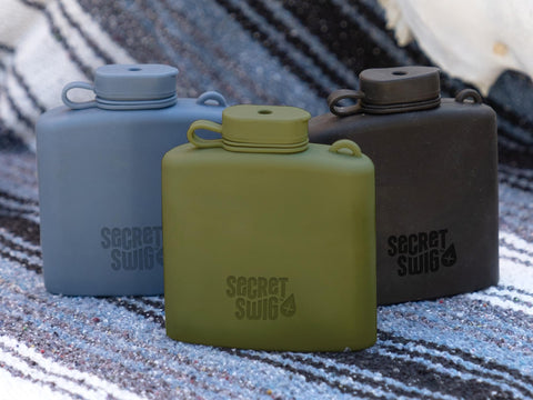 Secret Swig sport-event-ready flask slides into bags with minimal bulk.