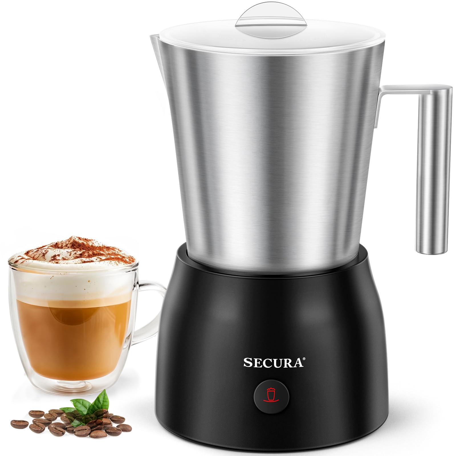 Secura 17oz milk frother with detachable jug for easy cleaning