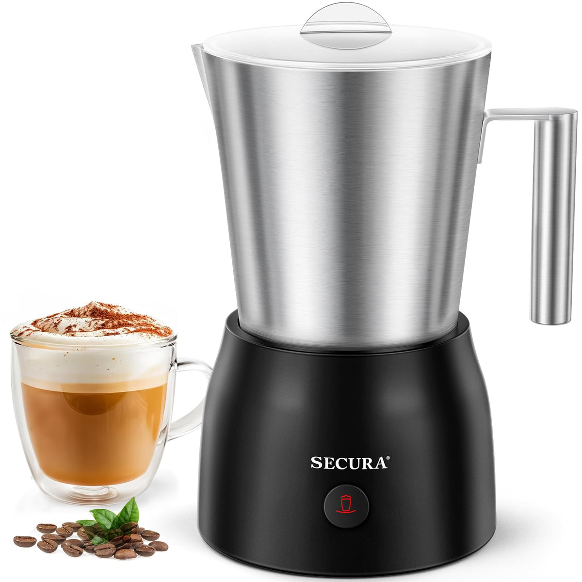 Secura 17oz milk frother with detachable jug for easy cleaning