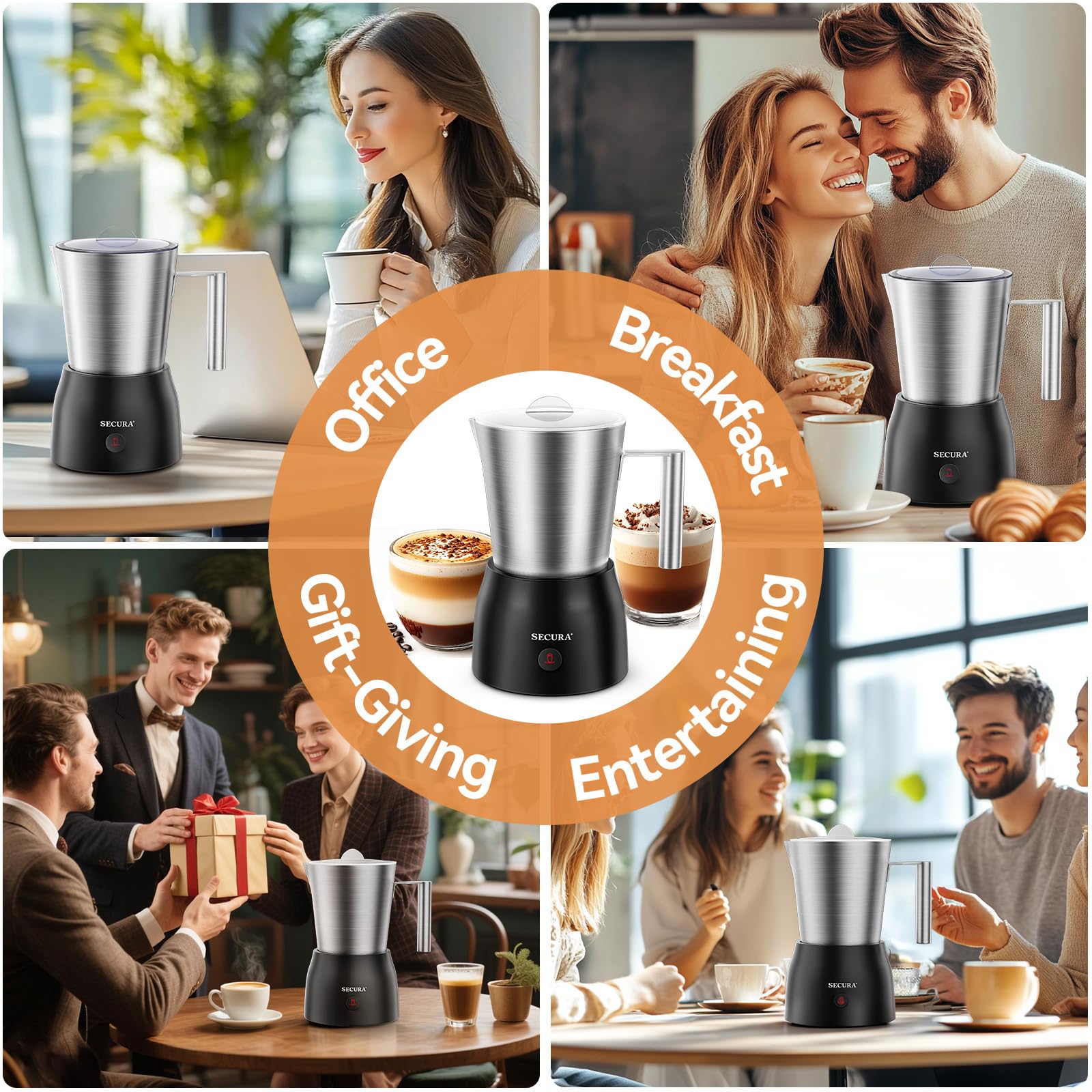 Secura detachable jug shown with dishwasher-safe cleaning