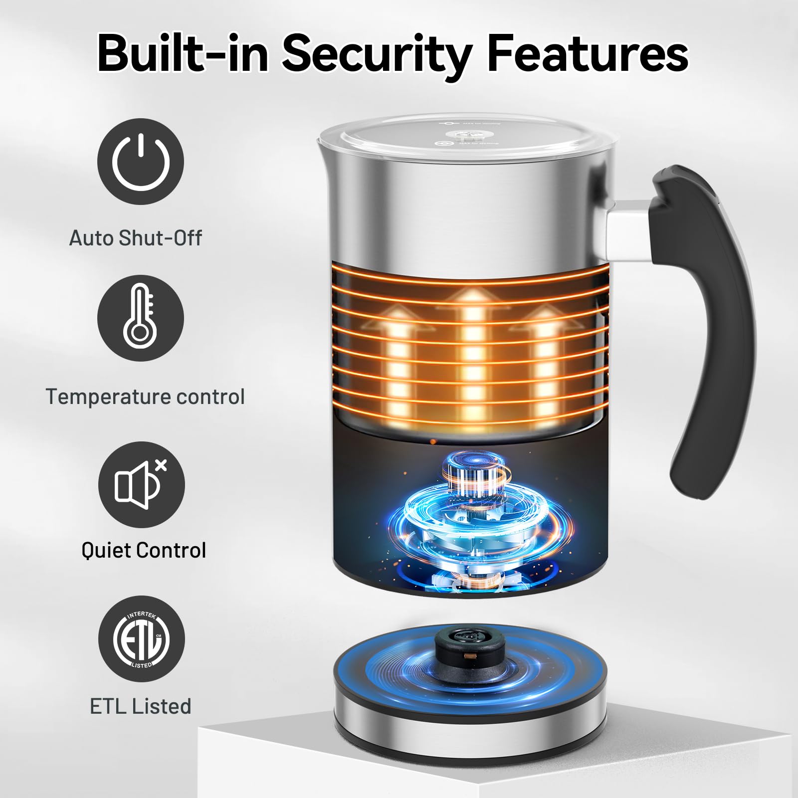 Secura frother detachable base ensuring stable serving