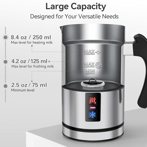 Secura frother stainless steel exterior durable and easy to clean