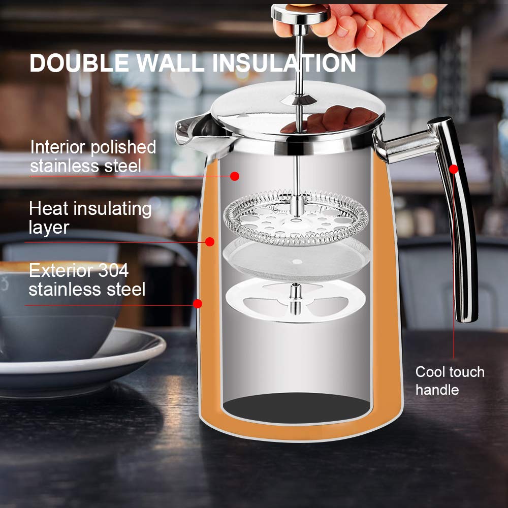 Secura Cool-Touch handle for safe, comfortable pouring