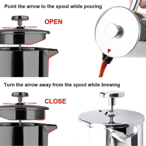 Secura Cool-touch handle visible for safe pouring