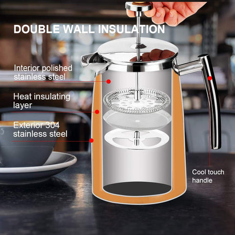 Secura Cool-Touch handle for safe, comfortable pouring