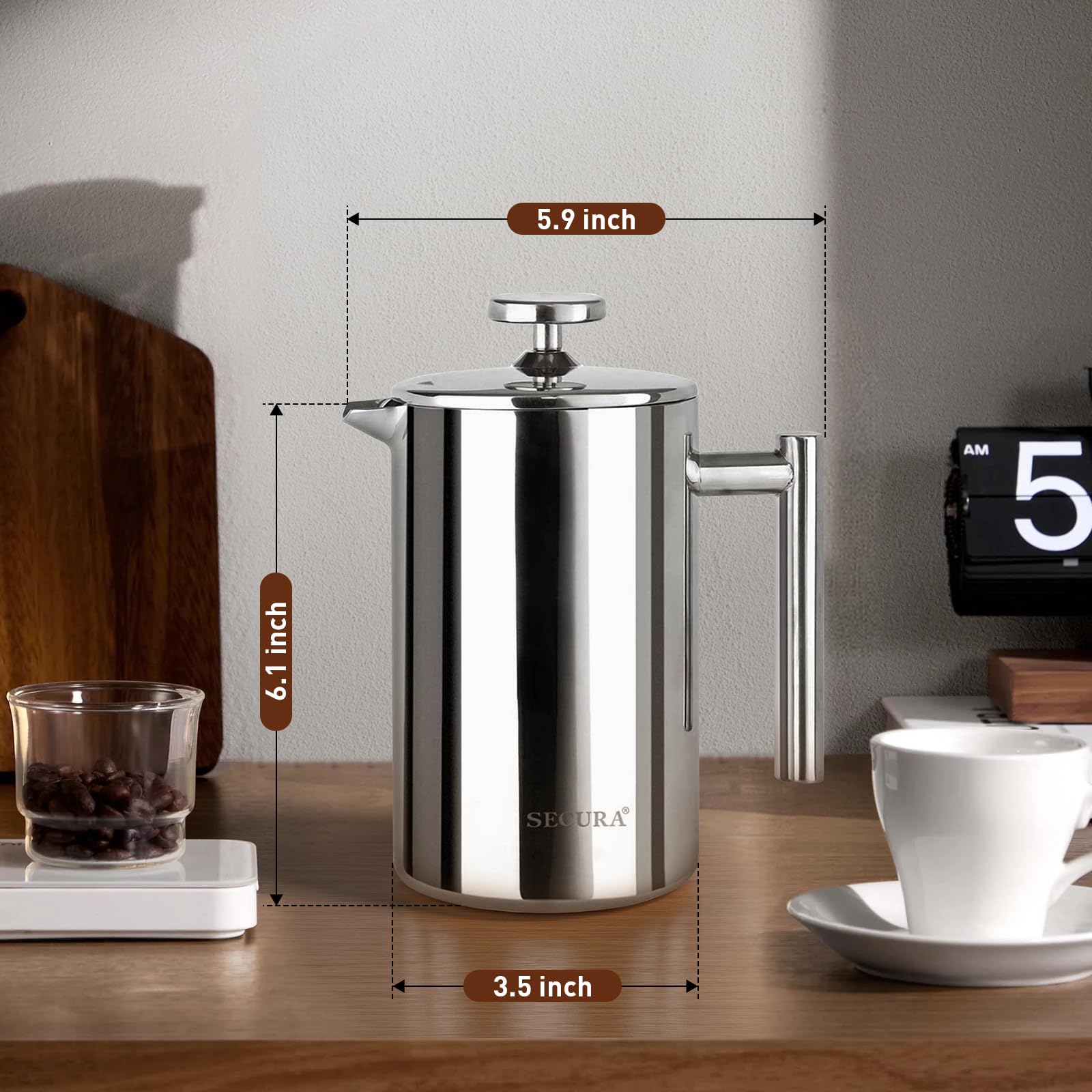 Secura press with extra screens ready to refine flavor