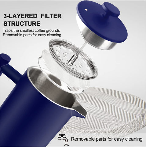 Secura French Press includes two extra filter screens