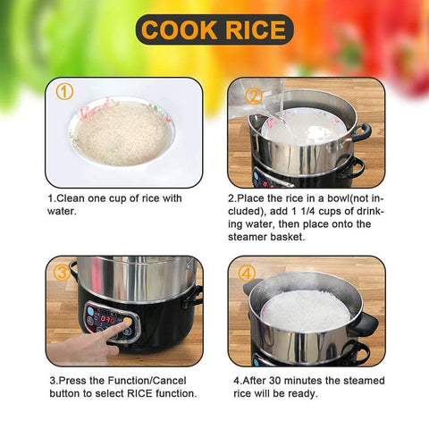 Secura steamer dishwasher-safe parts simplify cleanup after meals