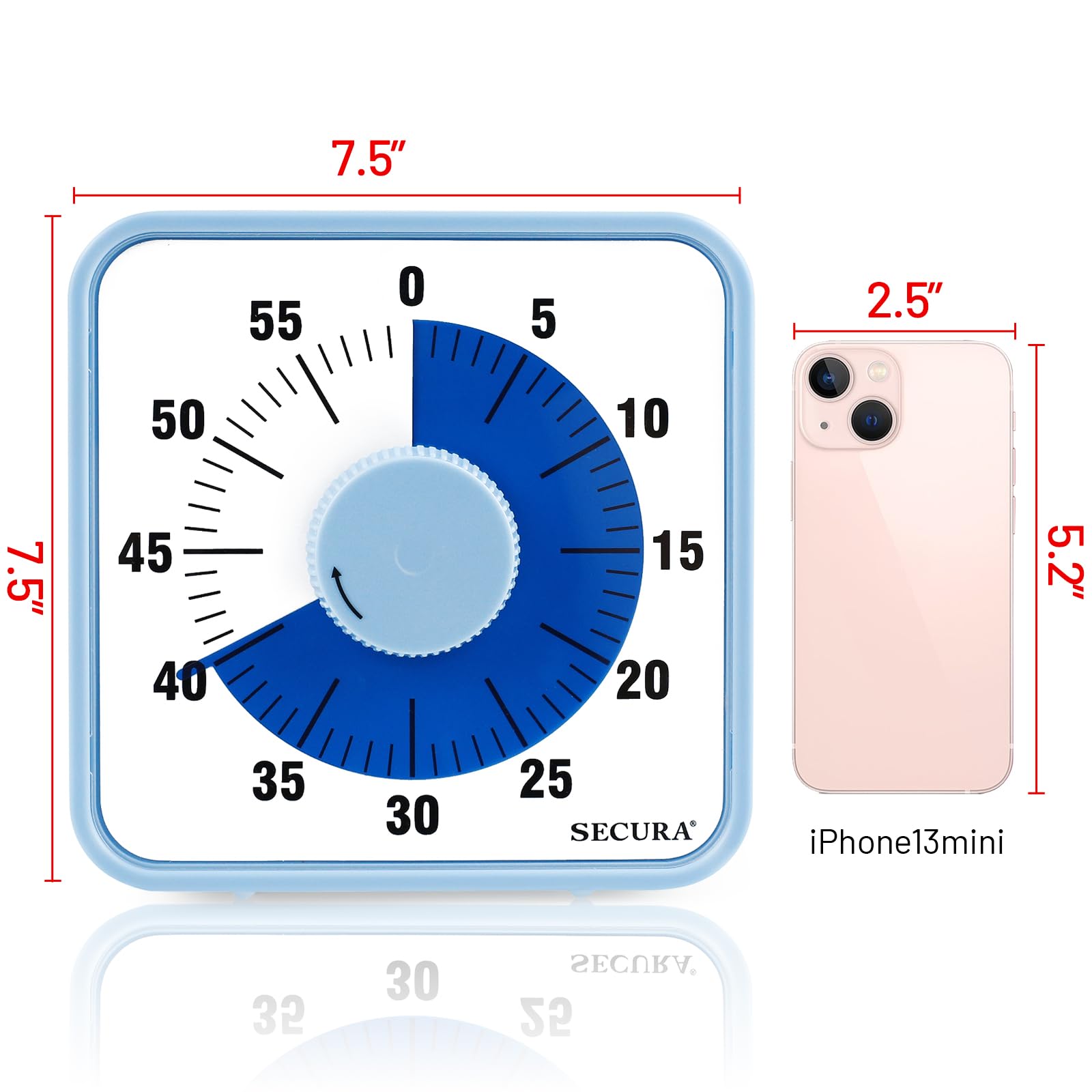 Secura navy blue timer used in classroom to support routines