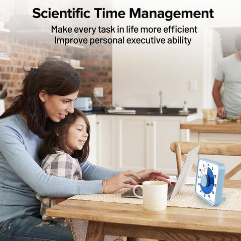 Secura navy blue timer wall-mounted to save counter space