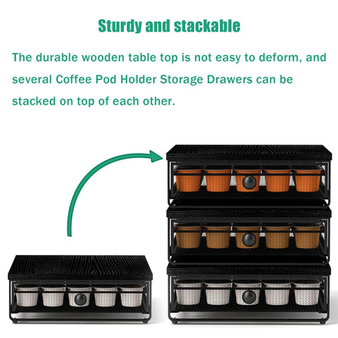 Sedegn anti-fall design keeps pods secure inside the drawer