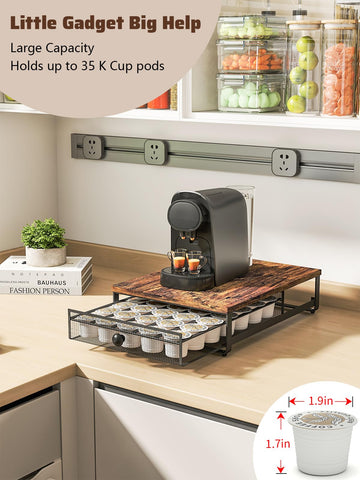Sedegn Coffee Pod Holder silent pads ensure smooth, quiet drawer slides.