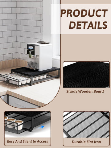 Sedegn under the coffee machine placement saves counter space