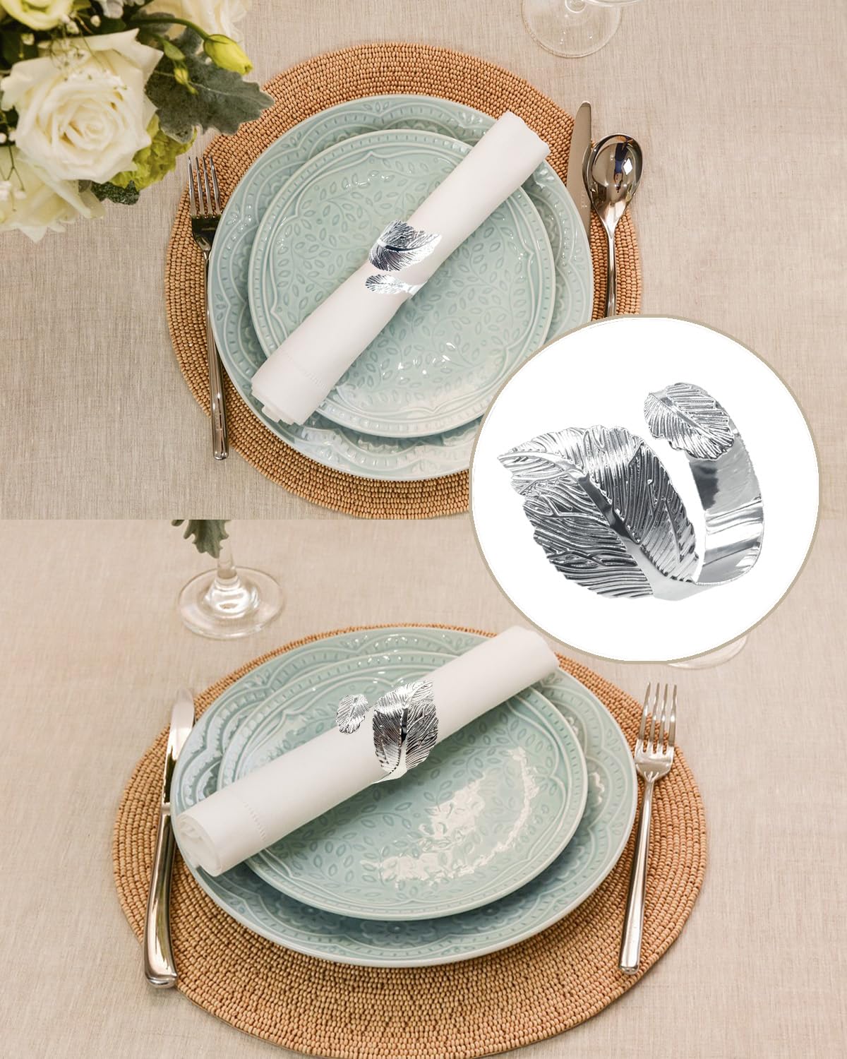 SEEBRIDER napkin rings rustic style brightening fall tables.