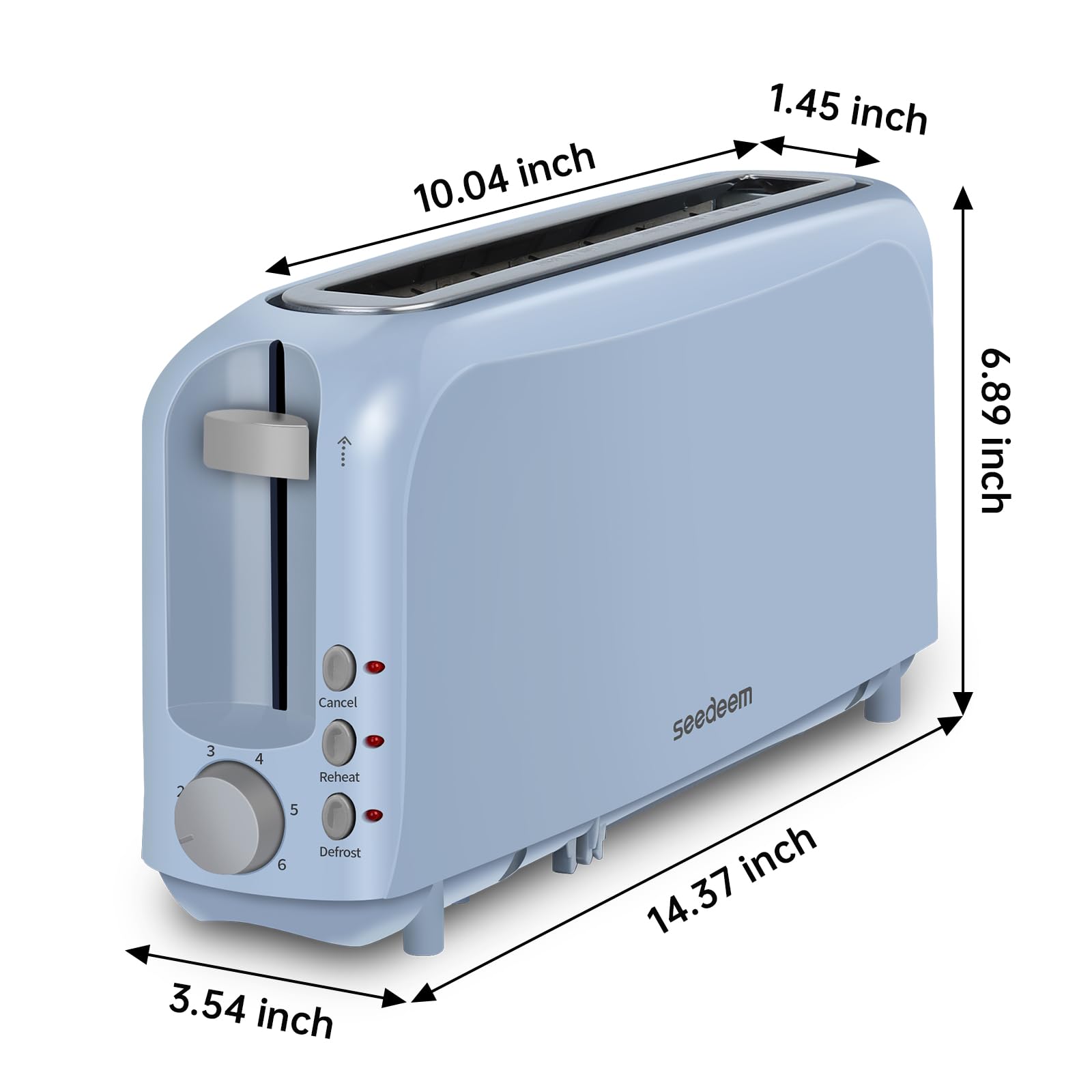 SEEDEEM removable crumb tray for quick cleanup after toasting
