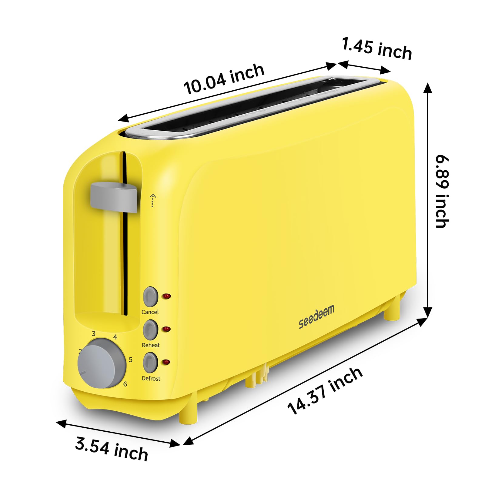 SEEDEEM toaster featuring defrost and reheat functions for quick mornings