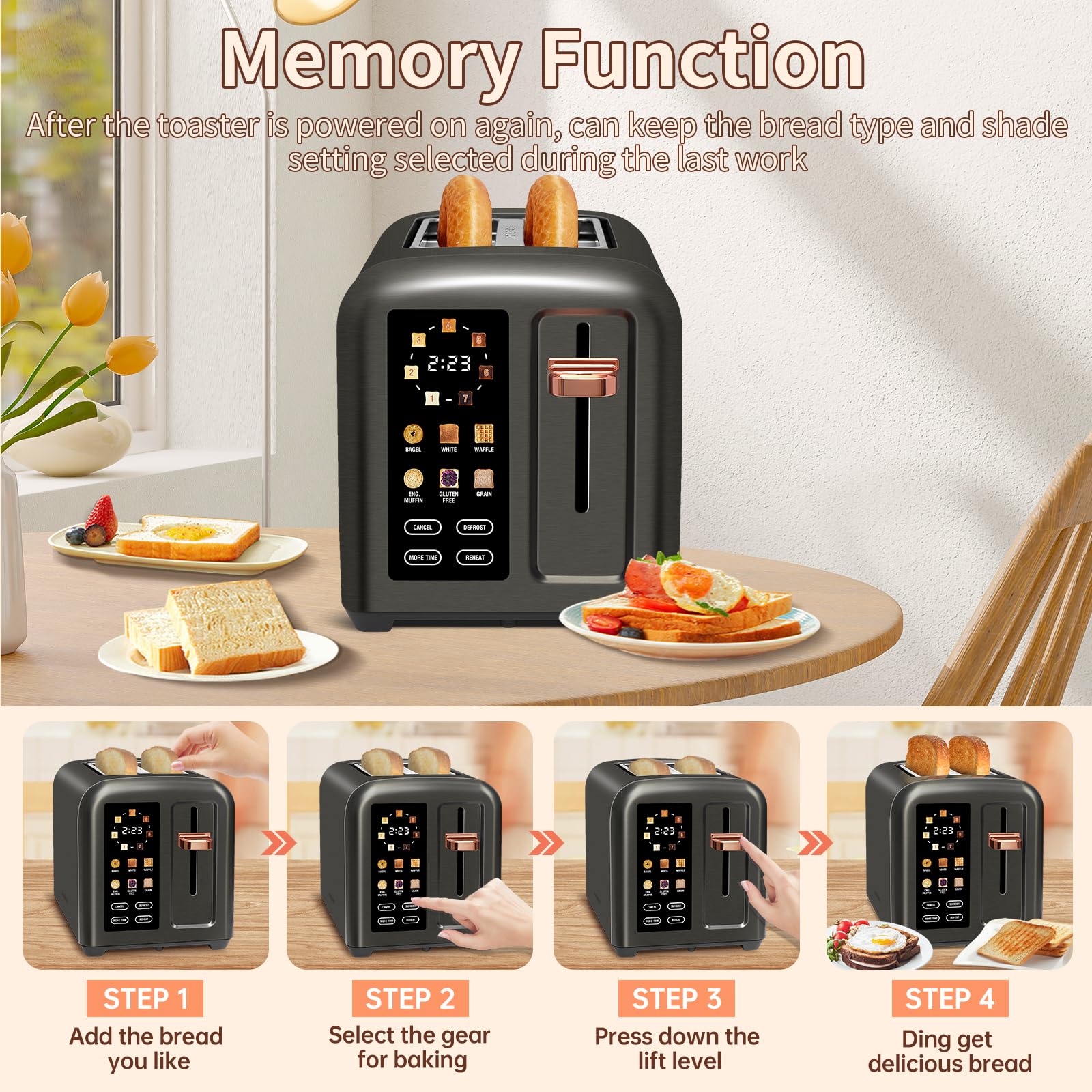 SEEDEEM Toaster 1350W power for reliable performance