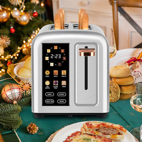 SEEDEEM Toaster 2-Slice 7 shade settings for customizable browning.