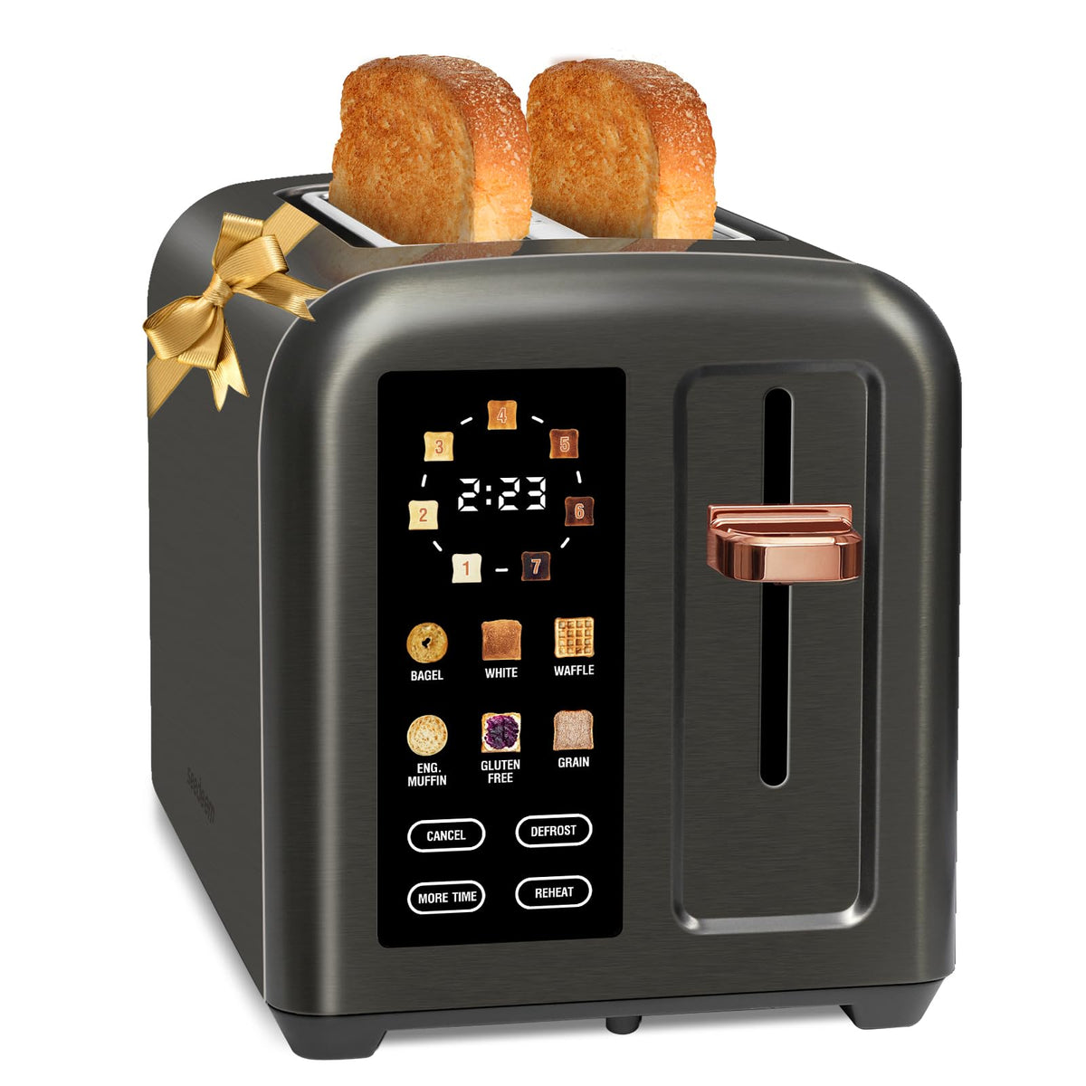 SEEDEEM Toaster 2-Slice with wide slots for quick breakfasts