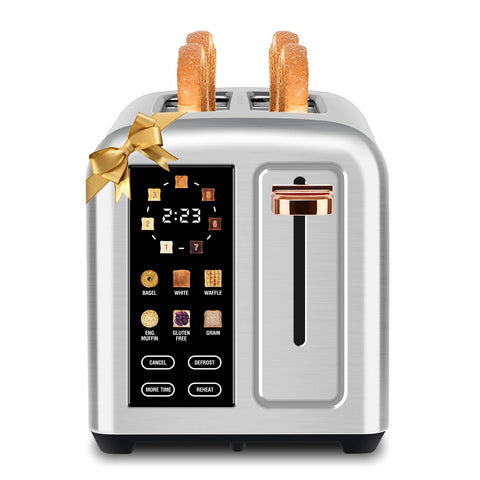 SEEDEEM Toaster 2-Slice touch screen enables precise browning control.